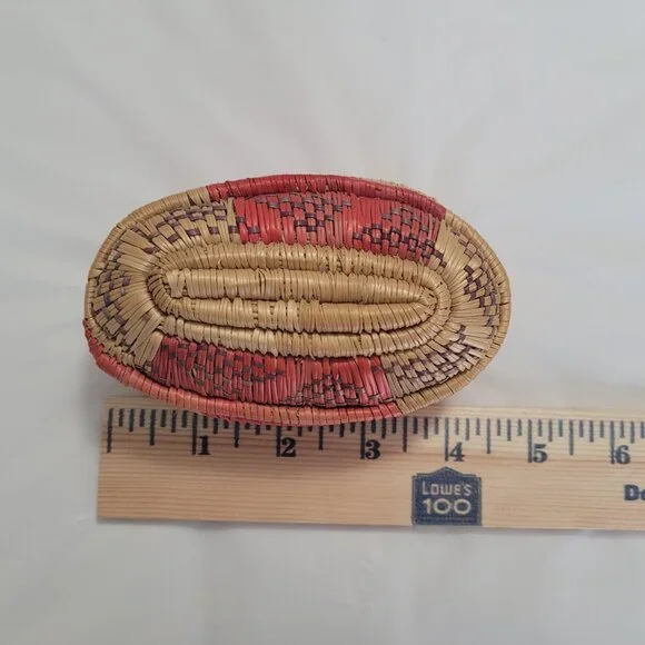Baskets 2 Small Woven Vintage Handmade - Picture 8 of 15